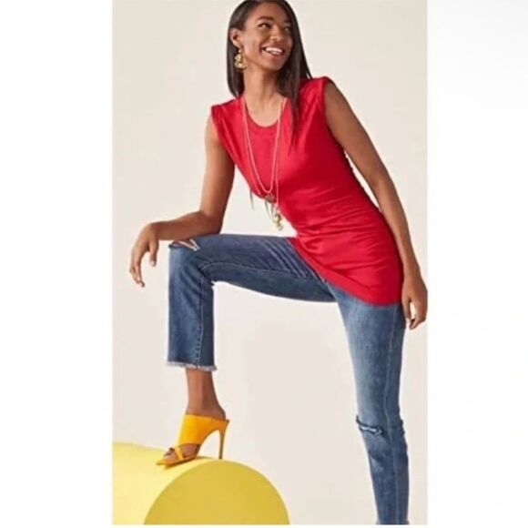 CAbi Red Whistle Tunic/Top Limited Edition 5616 Medium EUC - Picture 1 of 11